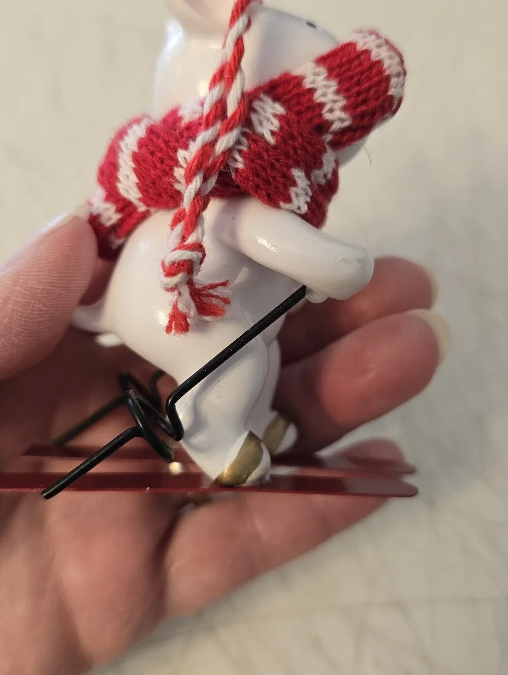 TARGET Bullseye Dog Skiing Resin Holiday CHRISTMAS ORNAMENT 3.5